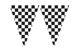 Black & White Checker Banner Flag