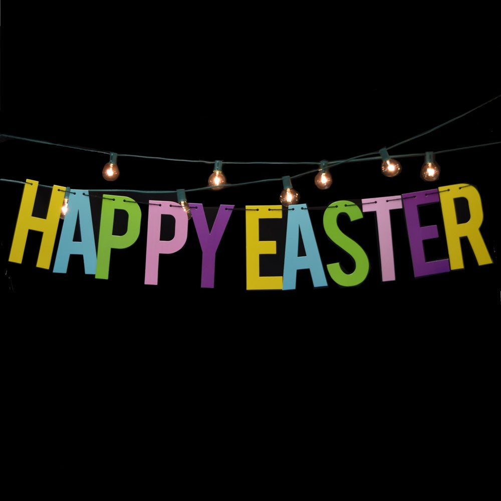 Happy Eastern Colorful Party Paper Letter Garland Banner (4FT-9FT)