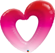 Pink Foil Ombre Heart 42″ Balloon