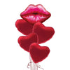 Lipstick, Kiss Red Mouth, and 4 heart Balloon Bouquets